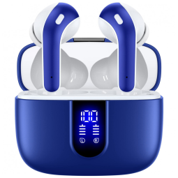Fones de Ouvido Bluetooth com Estojo de Carregamento e Intra Auriculares IPX5 à Prova Dágua, TAGRY, Azul Oceano