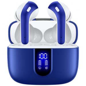 Fones de Ouvido Bluetooth com Estojo de Carregamento e Intra Auriculares IPX5 à Prova Dágua, TAGRY, Azul Oceano