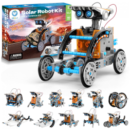 Kit STEM Robô Solar de Montar Sillbird 12 em 1 Cinza com 190 Peças – Energia Solar