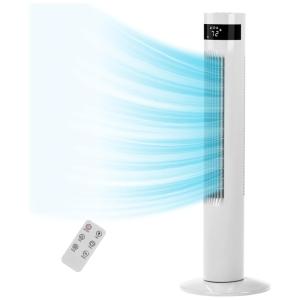 Ventilador de Torre Oscilante com Controle Remoto e Visor LCD, 110V 45W, R.W.FLAME, Branco