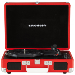 Toca Discos Vintage com 3 Velocidades, Bluetooth e Alto Falante Embutido, Crosley CR8005DPRE1, Vermelho