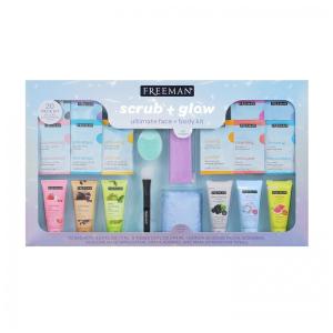 Kit de Skincare Completo Inclui 20 Produtos para Todos os Tipos de Pele, FREEMAN 504429, Azul