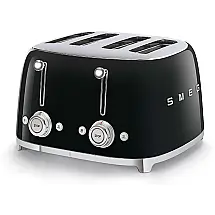 Torradeira Elétrica Retrô 4 Fatias em Aço Inoxidável, 110V, Smeg, Preta
