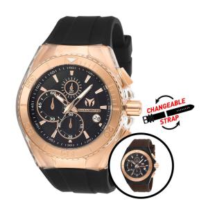 Relógio Masculino TechnoMarine Cruise Star com Pulseira Intercambiável, Invicta TM115037 Preto e Ouro Rosa