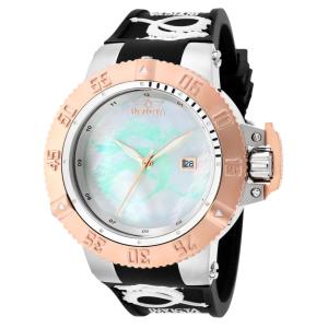 Relógio Masculino Subaqua Swiss Ronda 515 calibre com Mostrador em Madrepérola, Invicta ZG37037, Preto e Branco