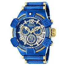 Relógio Masculino Jason Taylor 0,45 quilates com Diamante, Invicta 40437, Azul e Dourado