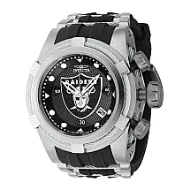 Relgio masculino calibre NFL Las Vegas Raiders Swiss Ronda Z60 - 53 mm. Ao. Preto. Cinza 41437
