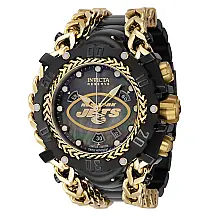 Relógio Masculino Invicta NFL New York Jets com Mostrador Madrepérola, Dourado, Preto 41537