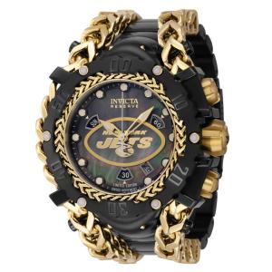 Relógio Masculino Invicta NFL New York Jets com Mostrador Madrepérola, Dourado, Preto 41537