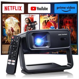 Projetor com WiFi e Bluetooth, Suporte à Decodificação 4K, 1200 ANSI 180 Rotativo com Projetor Mini Nativo 1080P, Keystone Automático