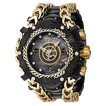 Relgio masculino reserva MLB Chicago Cubs calibre Swiss Ronda Z60 com mostrador madreprola - 58,3 mm. Ouro. Preto