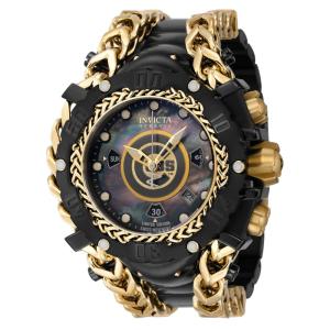 Relgio masculino reserva MLB Chicago Cubs calibre Swiss Ronda Z60 com mostrador madreprola - 58,3 mm. Ouro. Preto