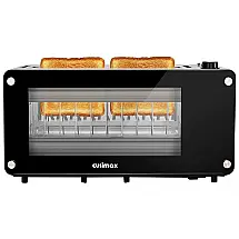 Torradeira Elétrica de 2 Fatias com 6 Níveis de Tostagem, 1200W, 110v, CUSIMAX, Preto