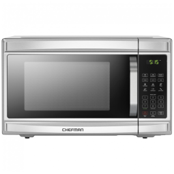 Forno micro-ondas de bancada 37L Chefman inox e preto 1000W digital 10 níveis de potência 6 menus automáticos 110V