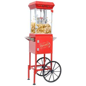 Pipoqueira de 170 gramas com Carrinho Vintage, Cuba em Inox, Deck Aquecido, Gaveta de Resíduos - Ideal para Festas em Casa, 24 Porções por