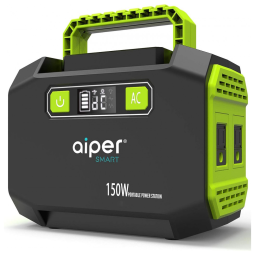 AIPER Estação de Energia Portátil 200W Tomada 110V Porta DC 10A , 120W USB Pesa 1,6Kg