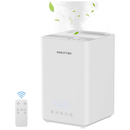 Umidificador Ultrassônico Portátil Pokitter 5 Litros com Controle Remoto, 110V, Branco