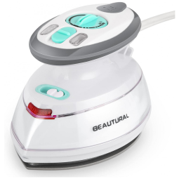 Mini Ferro de Passar a Vapor com Base Antiaderente, bivolt 400W, BEAUTURAL, Branco