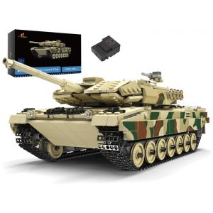 Kit de Construção Tanque Militar RC WW2 Leopard 2 com 1091 Peças, JMBricklayer, Marrom
