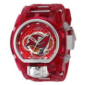 Relógio Masculino NFL Tampa Bay Buccaneers, Invicta 41547, Vermelho e Prata
