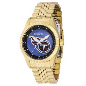 Relógio Feminino NFL Tennessee Titans, Invicta 42547, Dourado, Preto e Azul