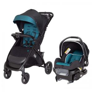 Carrinho de Bebê com Cadeira para Carro Baby Trend Tango com Posição de Reclinação Ajustáveis, Preto e Azul