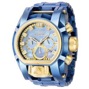 Relógio Masculino Invicta Bolt Zeus Magnum com Mostrador em Madrepérola, Invicta 39547, Azul e Dourado