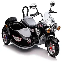 Moto Dupla Elétrica Infantil a Bateria com Sons e Luzes, BAIGOR, Preto