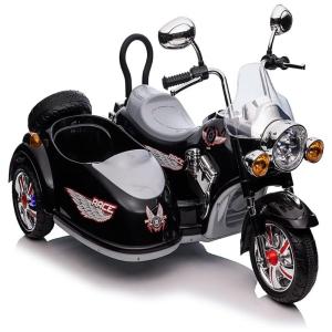 Moto Dupla Elétrica Infantil a Bateria com Sons e Luzes, BAIGOR, Preto