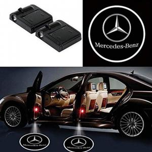 Projetor de Luz de Porta LED MERCEDES BENZ, 2 Unidades, Sem fio, Preto