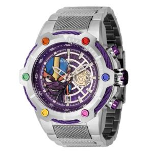 Relógio Masculino Analógico de Quartzo 51.5mm, Invicta Marvel Thanos 43847, Prata e Roxo