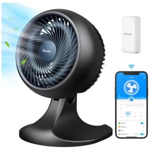 Ventilador Inteligente com 8 Velocidades e Temporizador de 24H com Controle Wi Fi Alexa, 110V 45W, GOVEE H7111111, Preto