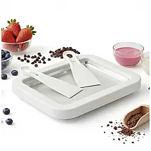 AYXTYTJ Máquina de Sorvete Rolinhos Instantânea - Bandeja de Aço Inoxidável para Sorvete e Iogurte, Kit Completo com Espátulas