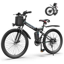 Bicicleta Elétrica Dobrável Vivi 500W – Bateria Removível 48V, 21 Marchas, Suspensão Dupla, Freios a Disco, Tela LCD, Autonomia até 80 km