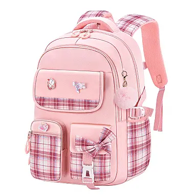 Mochila escolar infantil kistou quadriculada