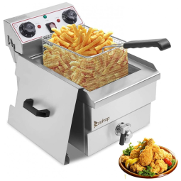 Fritadeira Elétrica Profissional 11.8L em Aço Inoxidável, 1700W 110V, WeChef, Prata