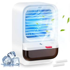 BENBOAR Climatizador Portátil de Mesa, Capacidade 480mL, 3 Velocidades, Branco