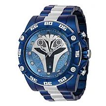 Relógio Masculino Star Wars Bo Katan com Pulseira em Aço Inoxidável, Invicta 41257, Azul e Prata