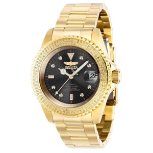Relógio Masculino Automático Pro Diver 1.02 quilates com Diamante, Invicta 38257, Dourado e Preto
