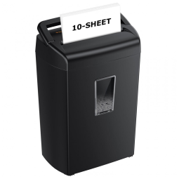 Fragmentadora de Papel, Cartões e Grampos, 10 Folhas, Corte Transversal, 110V, Bonsaii C209 D, Preta