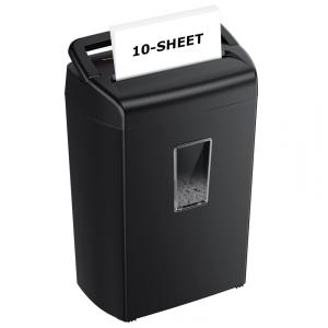 Fragmentadora de Papel, Cartões e Grampos, 10 Folhas, Corte Transversal, 110V, Bonsaii C209 D, Preta