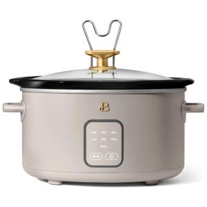 Panela elétrica de cozimento lento Beautiful 4L bege 1500W 110V painel touch