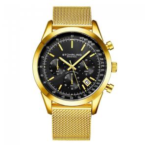 Relógio Masculino Stuhrling Rialto 3975L Quartzo 44mm com Cronográfo, Dourado