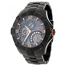 Relógio Almirante 264XB com mostrador preto e pulseira de aço inoxidável PVD preta - Stuhrling