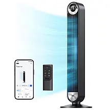 Ventilador de Torre Inteligente com Wi Fi controle de Voz por APP 6 Velocidades e Temporizador, 110V 30W, DREO DR HTF002S, Preto