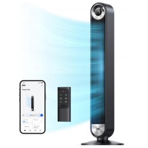 Ventilador de Torre Inteligente com Wi Fi controle de Voz por APP 6 Velocidades e Temporizador, 110V 30W, DREO DR HTF002S, Preto