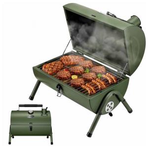 MIni Churrasqueira a Carvão Portátil Serve 8 Porções com Termostato, MAISON HUIS RY01MHV07G, Verde