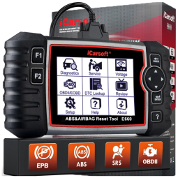 E660 Scanner de Motor Automotivo, suporta 3 Sistemas e 40 Marcas, ICARSOFT, Preto