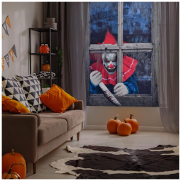 Cortina de Palhaço para Pendurar na Janela Decoração para Festa de Halloween