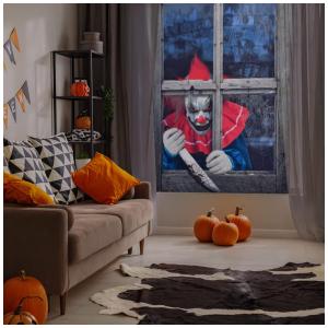 Cortina de Palhaço para Pendurar na Janela Decoração para Festa de Halloween